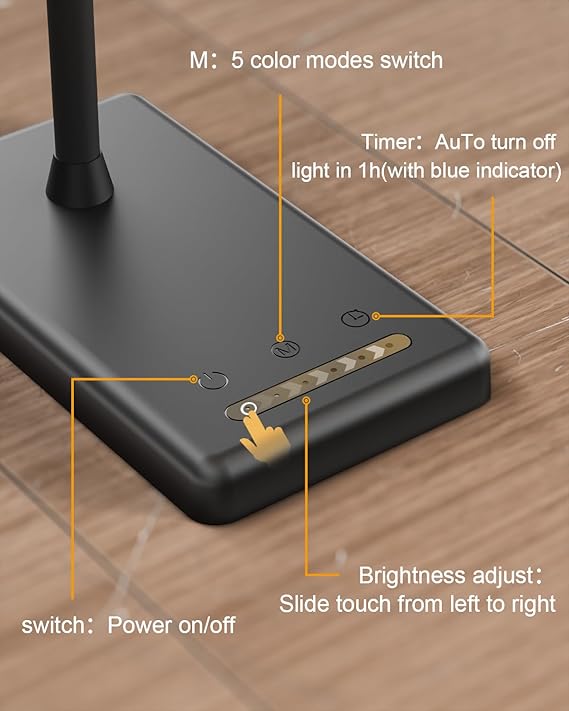 Smart Touch Desk Lamp with Wireless Charger