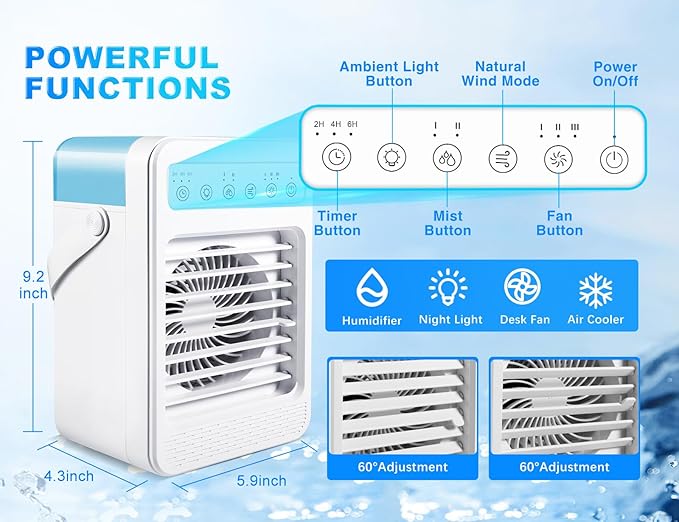 Portable Mini Air Cooler & Humidifier