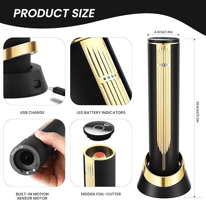 Electric Wine Opener Set with Foil Cutter